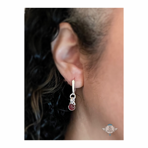 ENDLESS CIRCLE PINK TOURMALINE EARRINGS OR NECKLACE