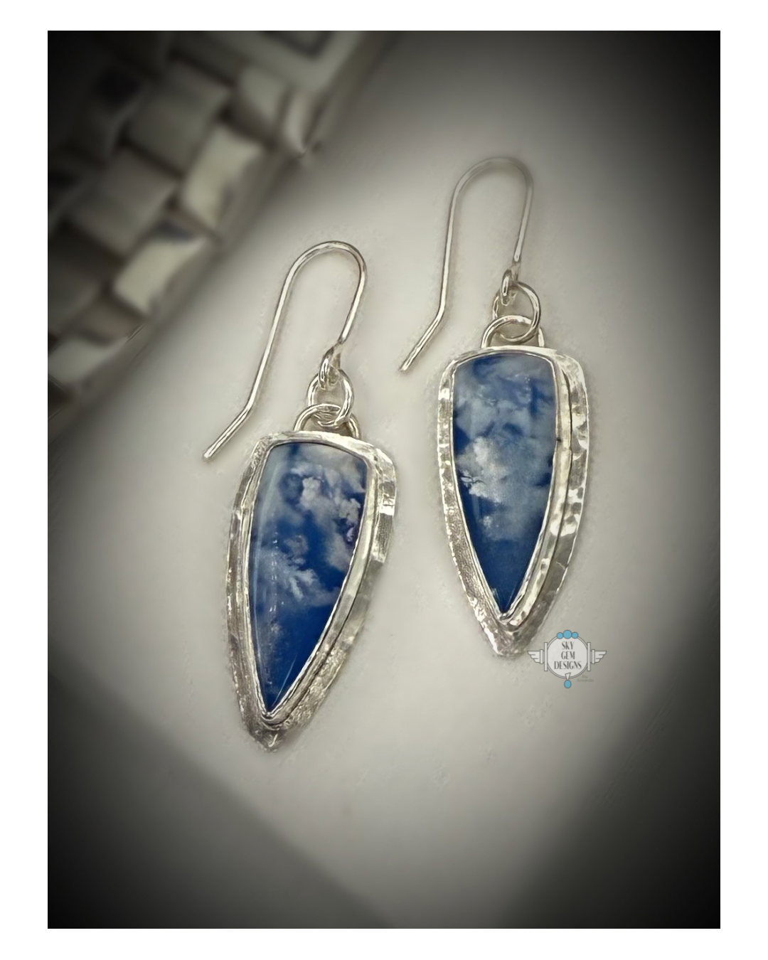 SKYSTONE LONG TRILLION EARRINGS