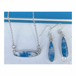ENDLESS CIRCLE SKYSTONE OVAL NECKLACE &/EARRINGS