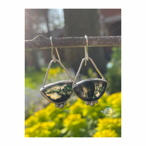 ANCIENTS MOSS AGATE SUNSET EARRINGS
