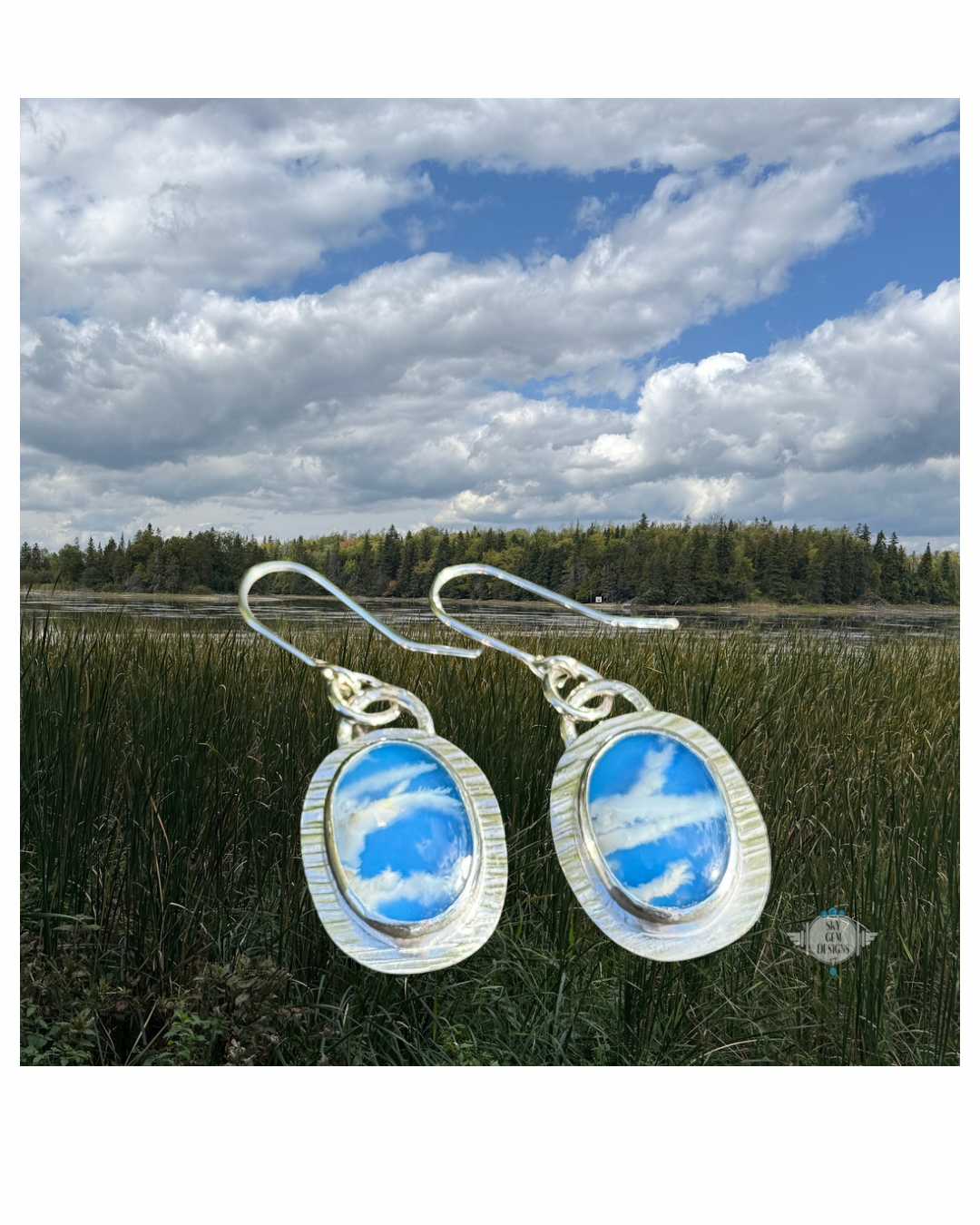 SKYSTONE OVAL DROP EARRINGS