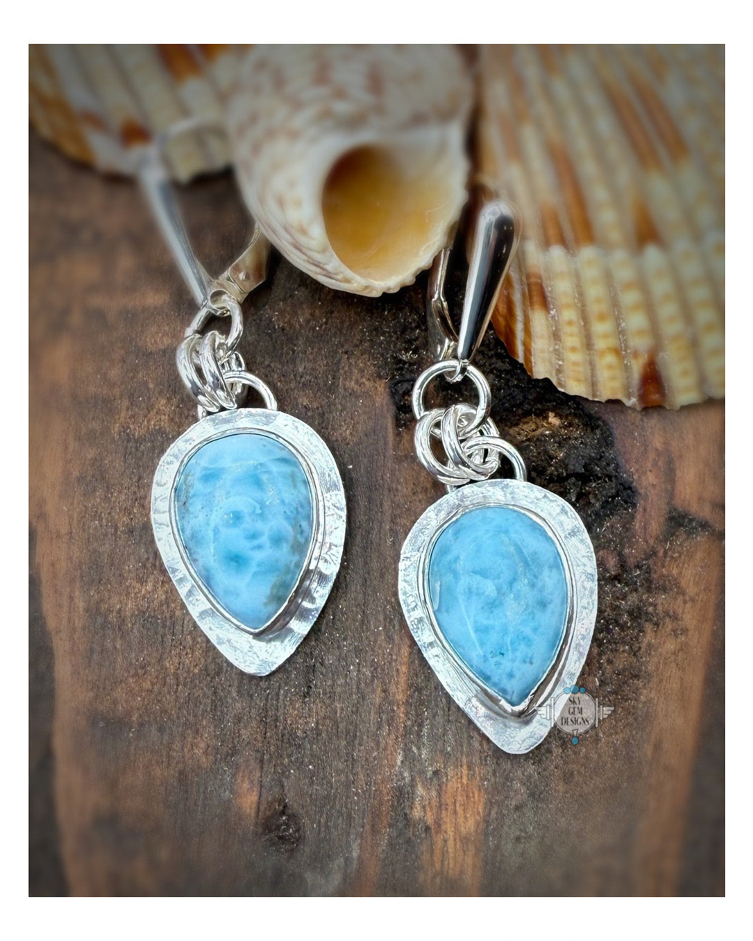 BEACH DREAMS LARIMAR TEARDROP EARRINGS