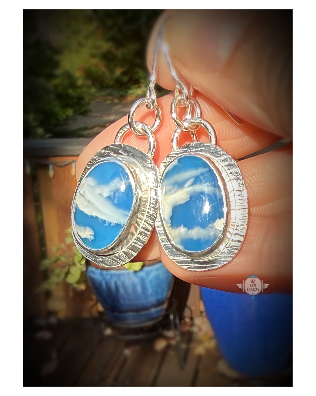 SKYSTONE OVAL DROP EARRINGS