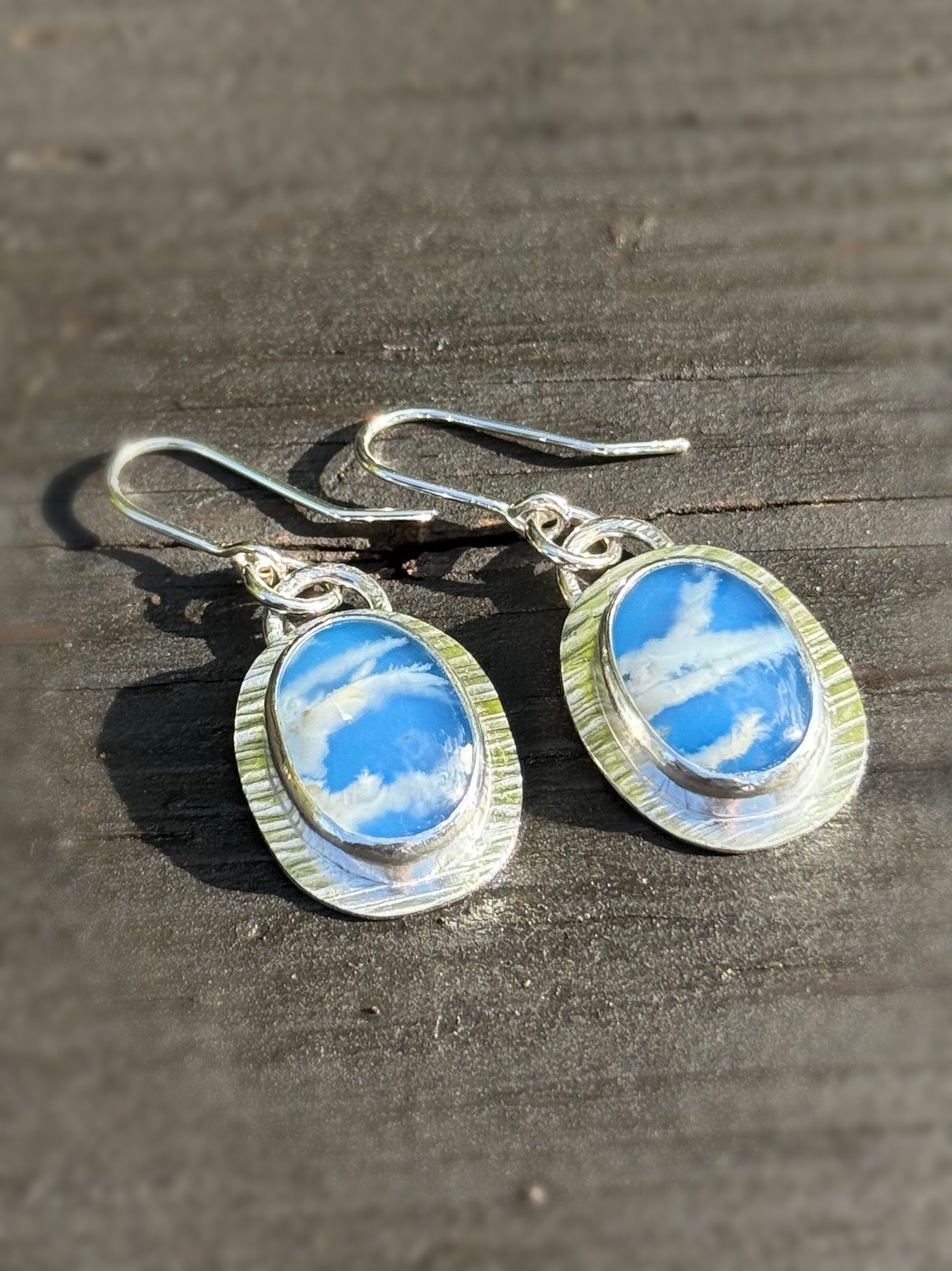 SKYSTONE OVAL DROP EARRINGS