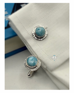 LARIMAR ROUND CUFFLINKS