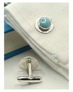 LARIMAR ROUND CUFFLINKS
