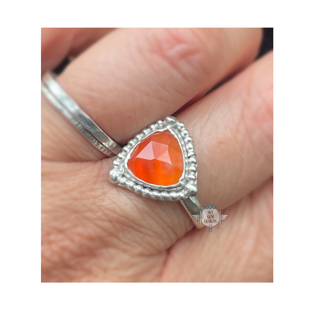 SUMMER SOLSTICE ORANGE BOTSWANA AGATE RING