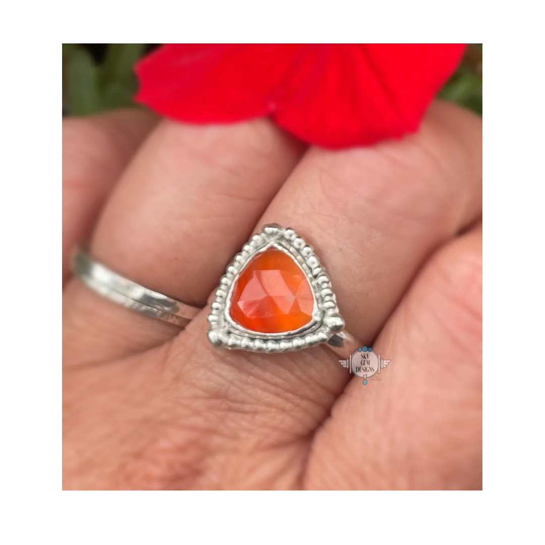 SUMMER SOLSTICE ORANGE BOTSWANA AGATE RING