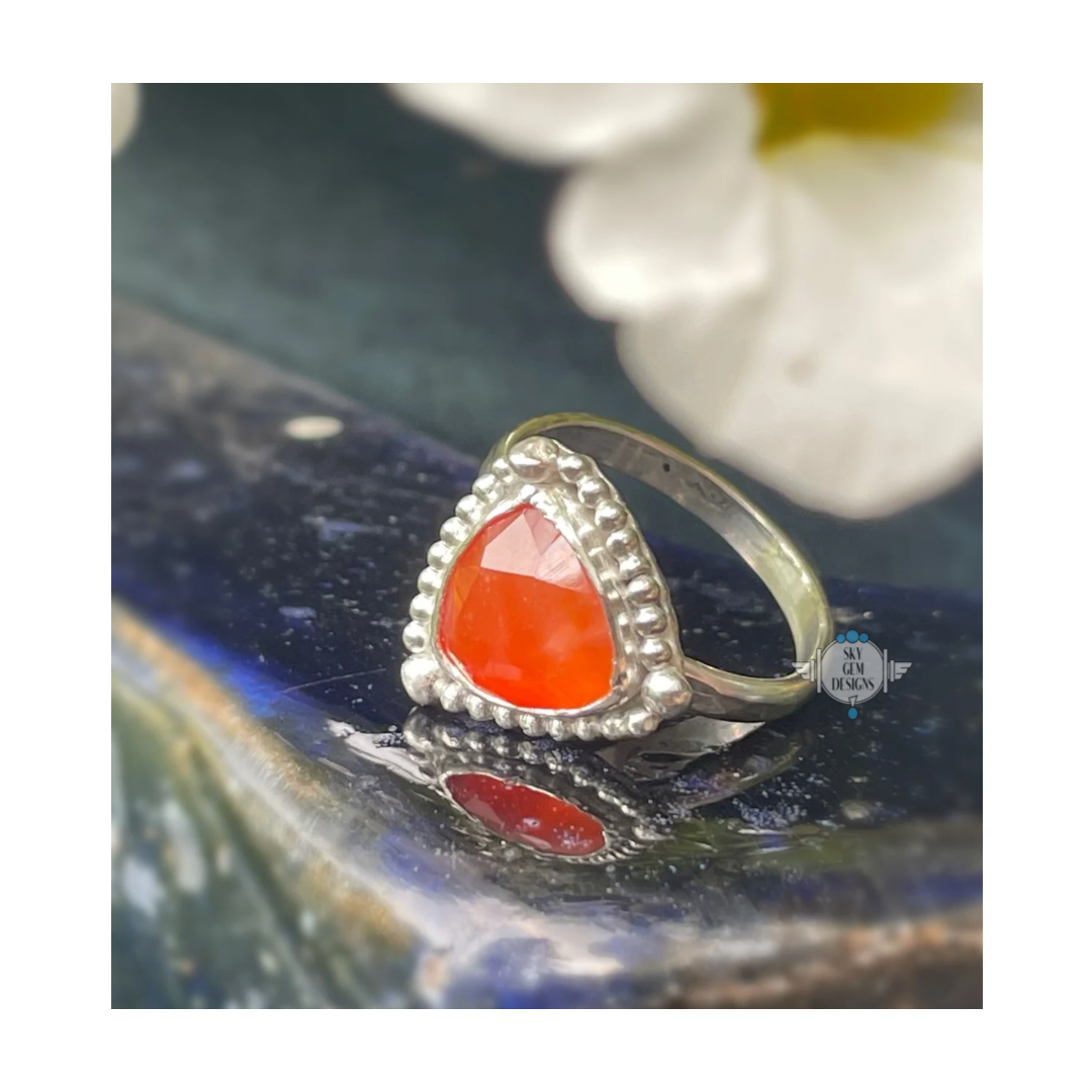 SUMMER SOLSTICE ORANGE BOTSWANA AGATE RING