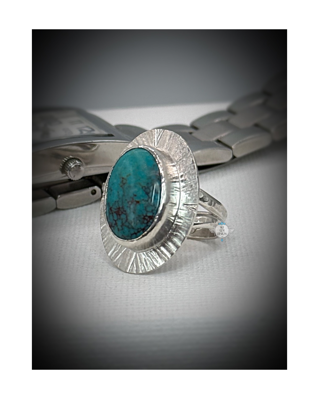BLUE LAGOON TURQUOISE RING size 6.75