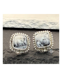 SNOW MOON STUD EARRINGS