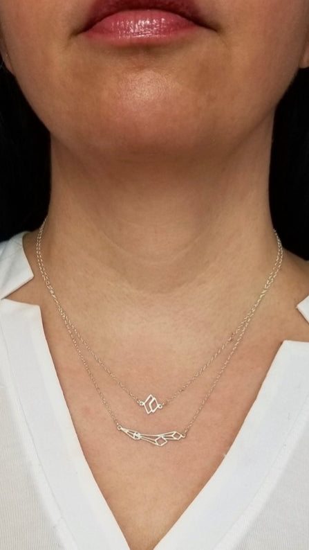 ART DECO CHIC DOUBLE DIAMOND NECKLACE