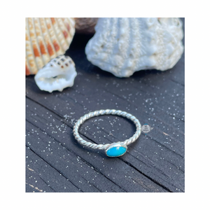 TURQUOISE WAVE RING - 6.5