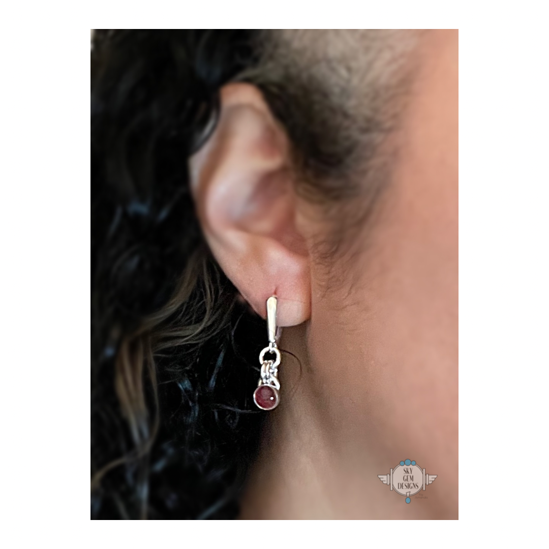 ENDLESS CIRCLE PINK TOURMALINE EARRINGS OR NECKLACE Sky Gem Designs