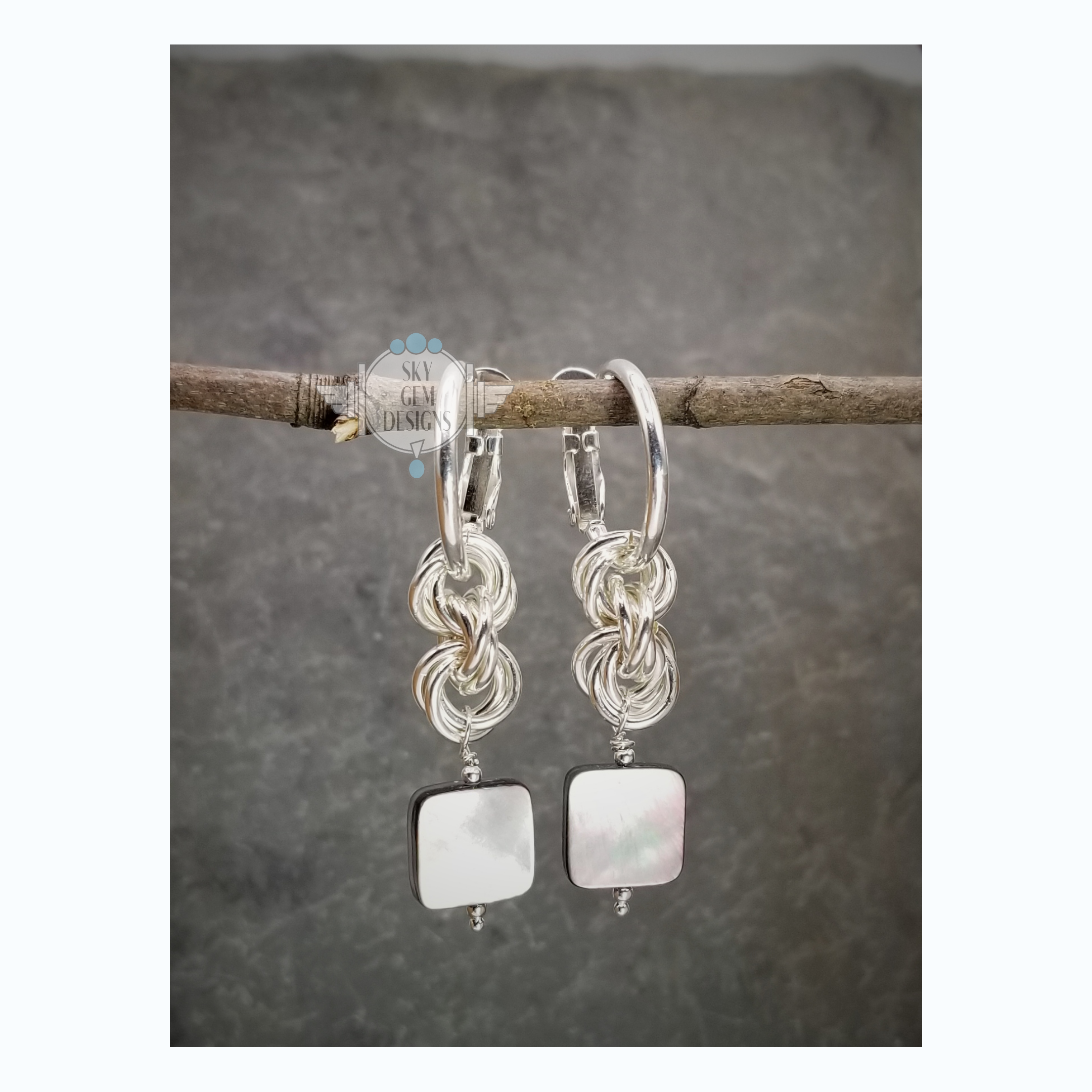 ENDLESS CIRCLE POWER OF THREE WITH MOTHER OF PEARL EARRINGS OR NECKLACE
