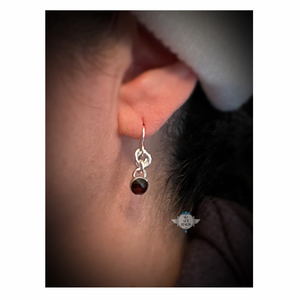 ENDLESS CIRCLE GARNET ROUND EARRINGS