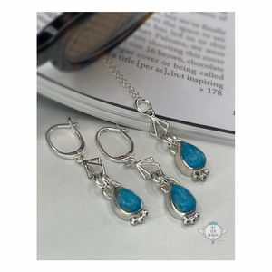 ART DECO ANCIENTS TURQUOISE EARRINGS &/ NECKLACE
