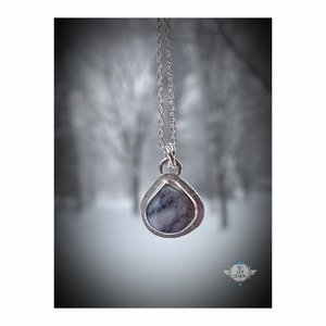 SNOW SCAPES SMALL LAKE TEARDROP PENDANT NECKLACE