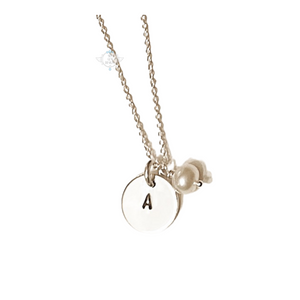 LOVE LETTERS ROUND CHARM NECKLACE WITH FRESHWATER PEARL