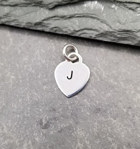 LOVE LETTERS HEART HAND STAMPED CHARM