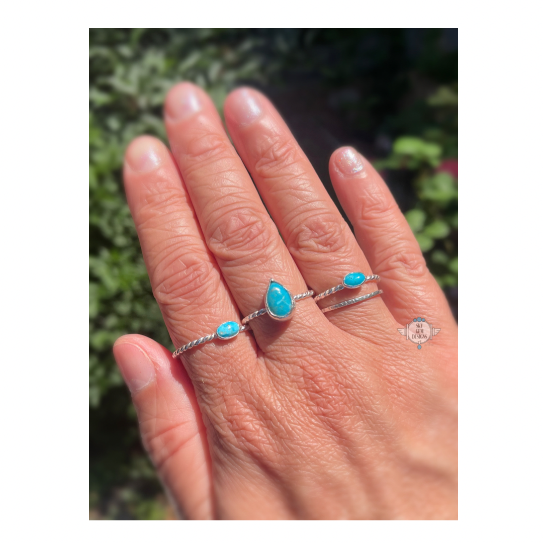 TURQUOISE WAVE RING - 6.5