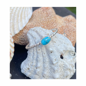TURQUOISE WAVE RING - 9.5