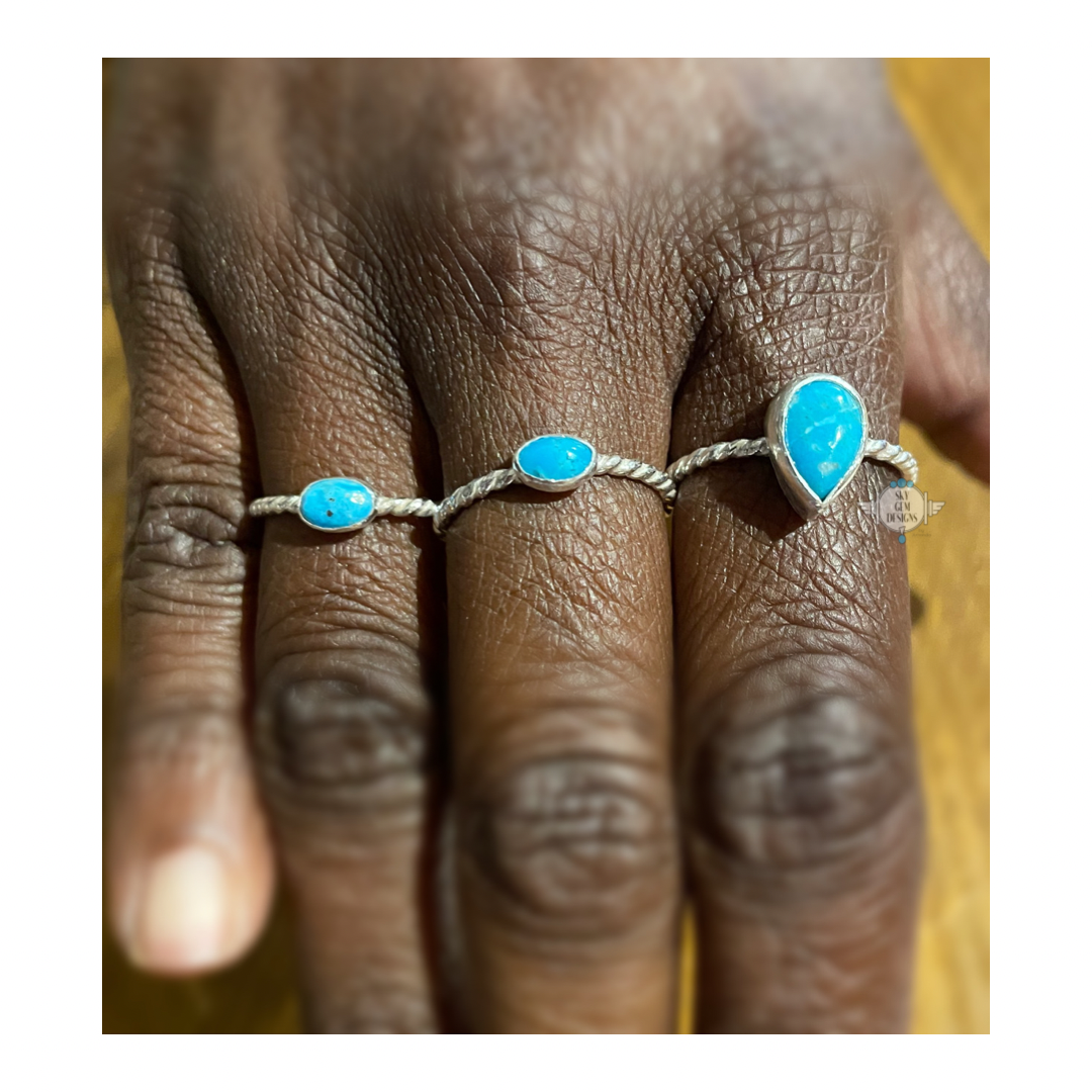TURQUOISE WAVE RING - 9.5
