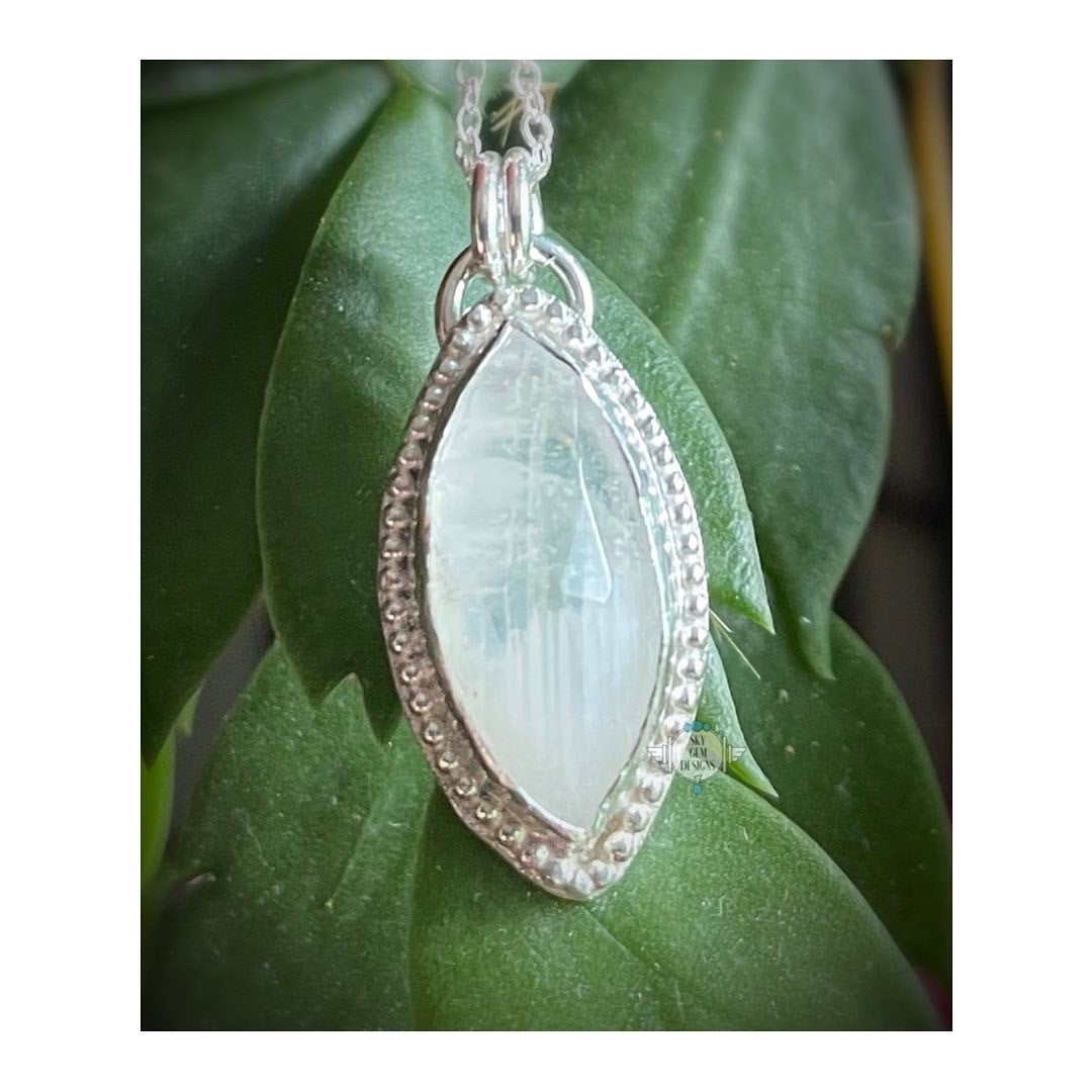 ANCIENTS RAINBOW MOONSTONE MARQUIS PENDANT NECKLACE